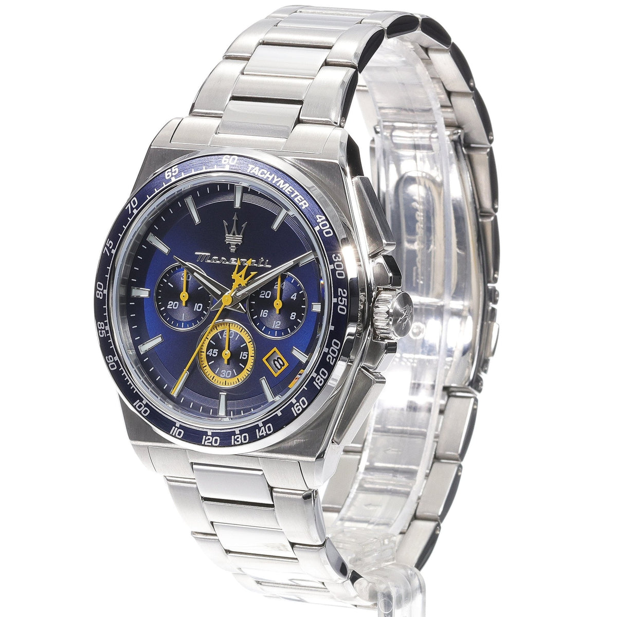 Maserati Velocità Chronograph Blue Dial Silver Steel Strap Watch for Men - R8873652001