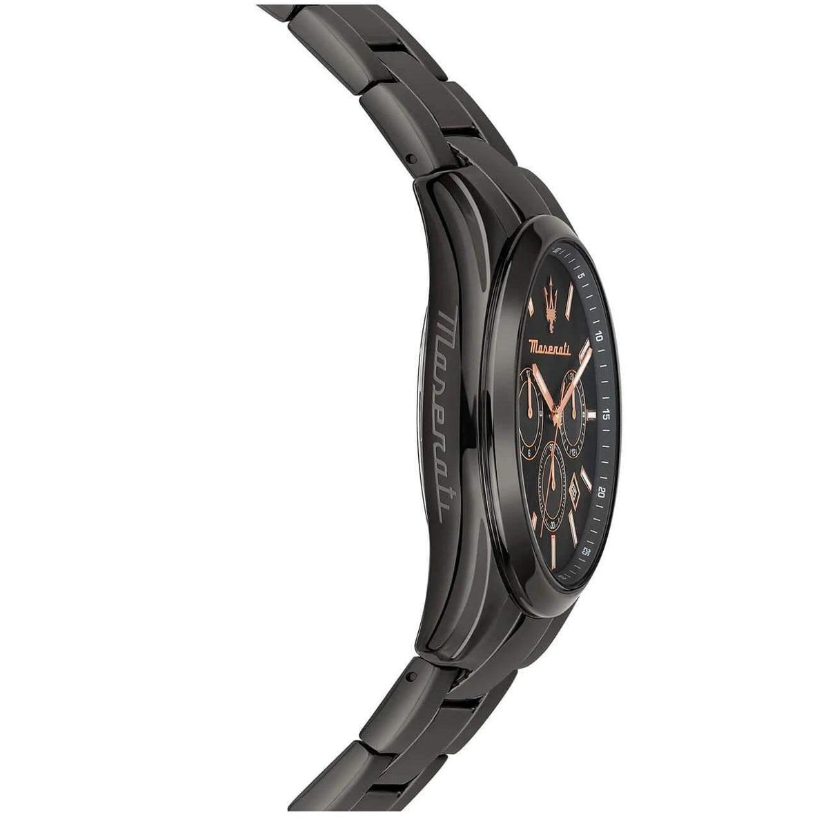 Maserati Attrazione Chronograph Black Dial Black Steel Strap Watch for Men - R8853151001
