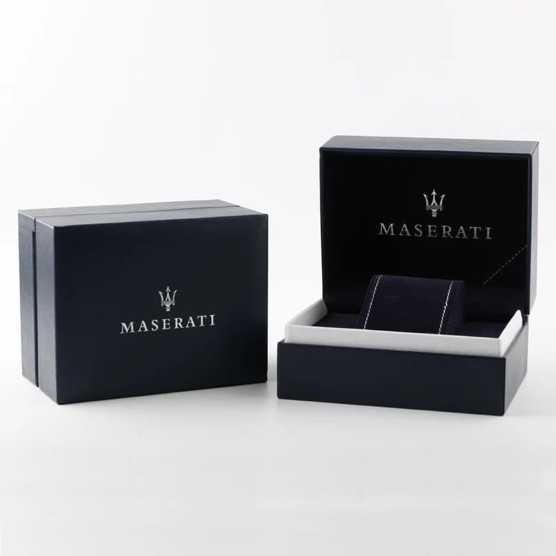 Maserati Sorpasso Chronograph Blue Dial Silver Steel Strap Watch for Men - R8873624004
