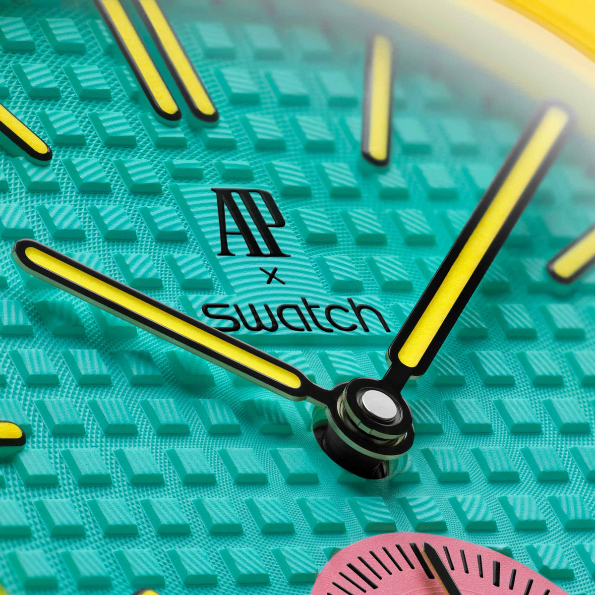 Swatch x AP Royal Pop Blue Dial Pink Leather lanyard Watch for Women - Otg Roz
