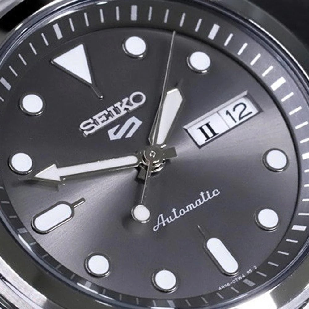 Seiko 5 Sports Automatic Grey Dial Silver Steel Strap Watch for Men - SRPE51K1