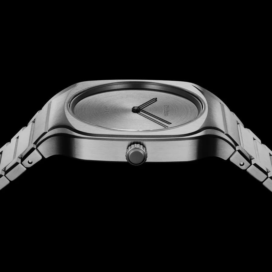 D1 Milano Square Gray Dial Grey Steel Strap Watch for Men - D1-SQBJ11