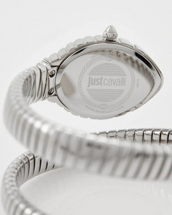Just Cavalli Unica Silver Dial Silver Steel Strap Watch for Women - JC1L322M0015