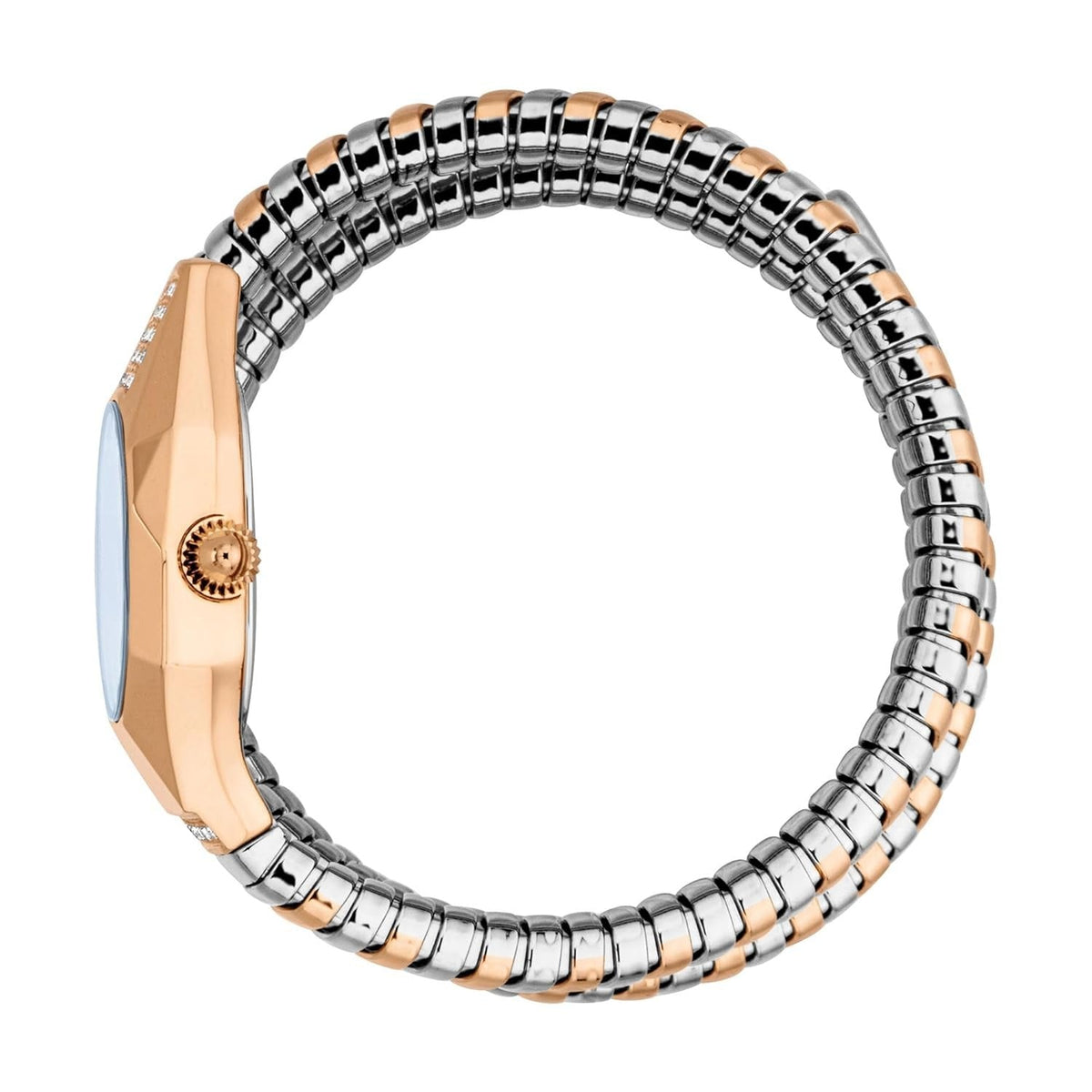 Just Cavalli Lunara Blue Dial Two Tone Steel Strap Watch for Women - JC1L397M0085