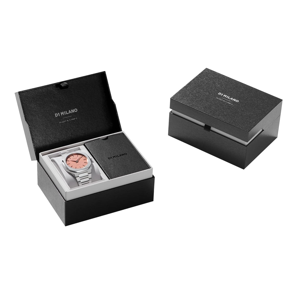 D1 Milano Ultra Thin Salmon Pink Dial Silver Steel Strap Watch for Men - D1-UTBJ26