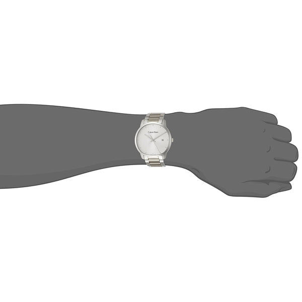 Calvin Klein City Chronograph Silver Dial Silver Steel Strap Watch for Men - K2G2G14X