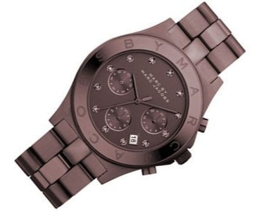 Marc Jacobs Blade Chronograph Brown Dial Brown Steel Strap Watch for Women - MBM3121