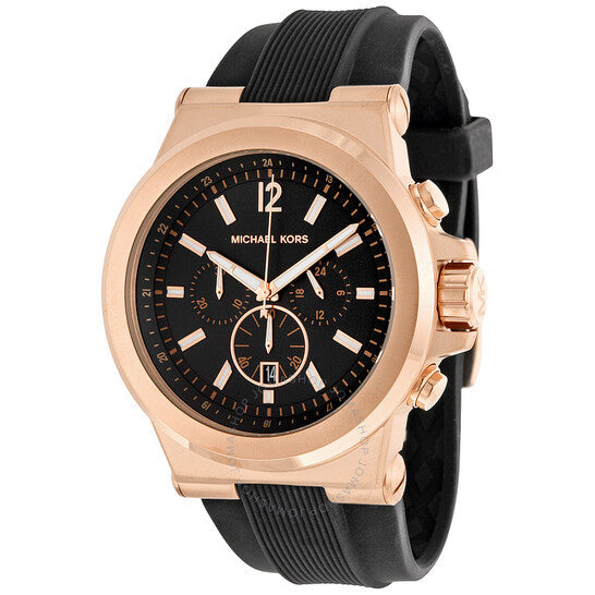 Shop Authentic Michael Kors Dylan Black Dial Black Rubber Strap Watch for Men - MK8184 - Luxxuri