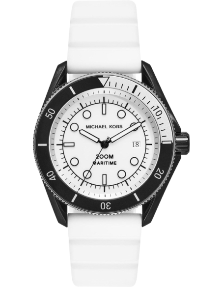Shop Authentic Michael Kors Maritime Analog White Dial White Silicone Strap Watch for Men - MK9159 - Luxxuri