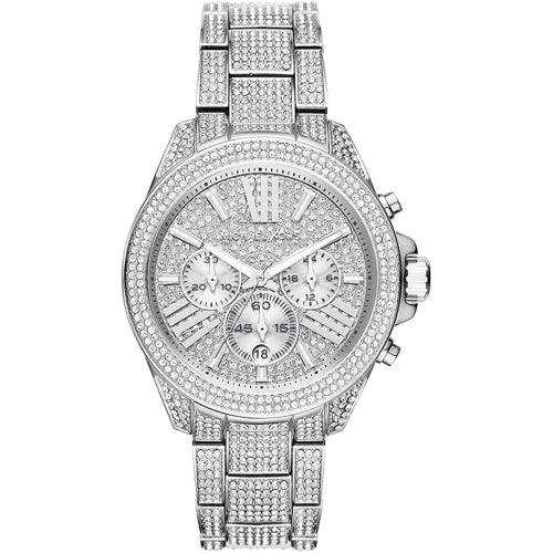 Shop Authentic Michael Kors Wren Chronograph Crystals Silver Dial Silver Steel Strap Watch For Women - MK6317 - Luxxuri
