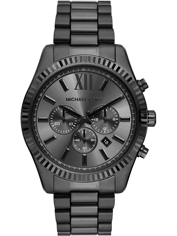 Shop Authentic Michael Kors Lexington Chronograph Black Dial Black Steel Strap Watch for Men - MK9154 - Luxxuri