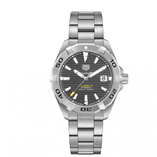 Shop Authentic Tag Heuer Aquaracer Calibre 5 Grey Dial Silver Steel Strap Watch for Men - WBD2113.BA0928 - Luxxuri