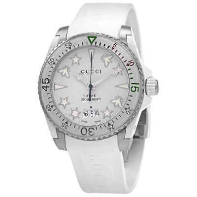 Shop Authentic Gucci Dive Quartz White Dial White Rubber Strap Watch For Men - YA136337 - Luxxuri