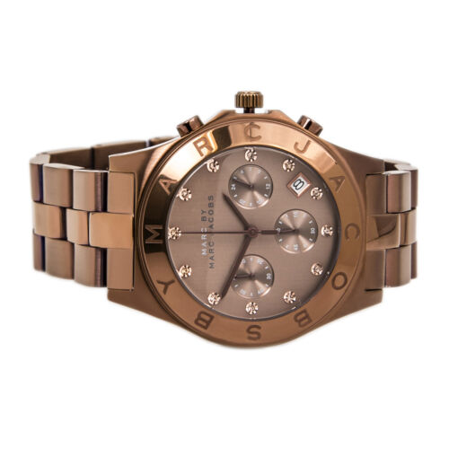 Marc Jacobs Blade Chronograph Brown Dial Brown Steel Strap Watch for Women - MBM3121