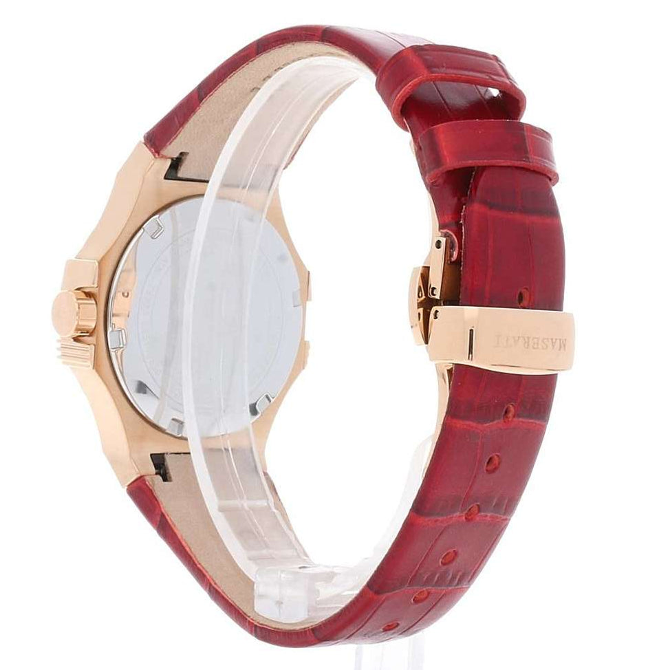 Maserati Potenza Silver Dial Red Leather Strap Watch For Women - R8851108501