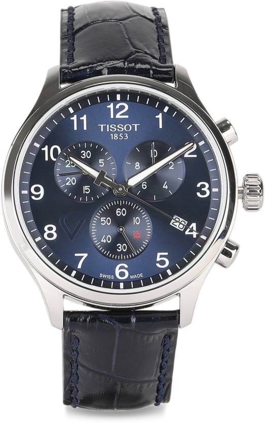 Tissot Chrono XL Viral Kohli Special Edition Blue Dial Blue Leather Strap Watch For Men - T116.617.16.047.01