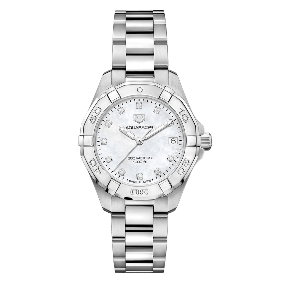 Tag Heuer Aquaracer White Mother of Pearl Dial Watch for Women - WBD1314.BA0740