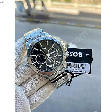Hugo Boss Troper Chronograph Black Dial Silver Steel Strap Watch For Men - 1514057