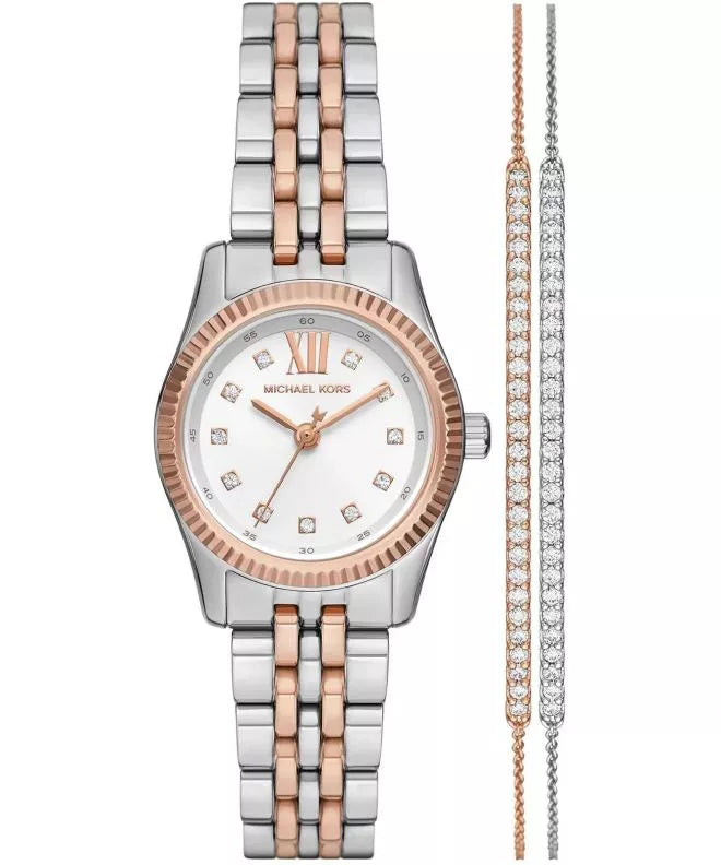 Shop Authentic Michael Kors Lexington Three-Hand White Dial Two Tone Steel Strap Watch for Women - MK4817 - Luxxuri
