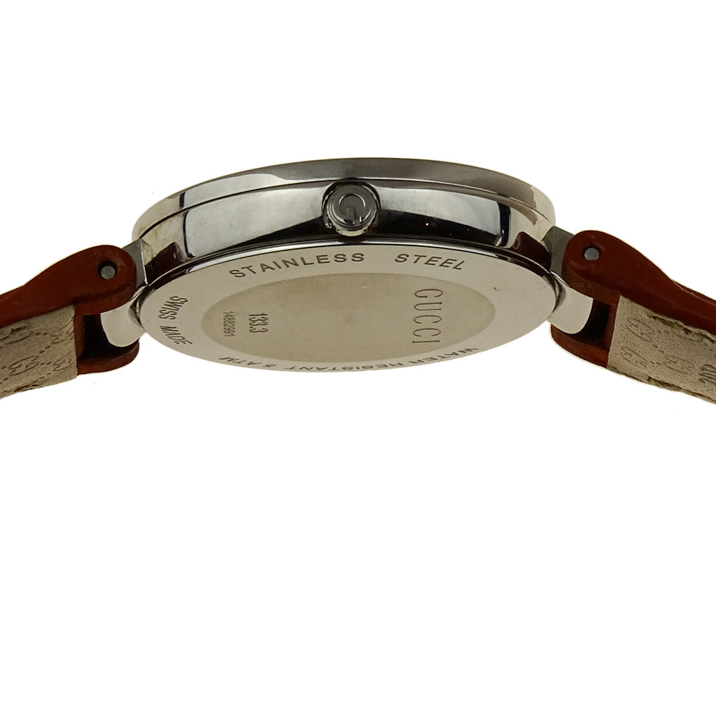Gucci Interlocking G Brown Dial Brown Leather Strap Watch For Women - YA133319