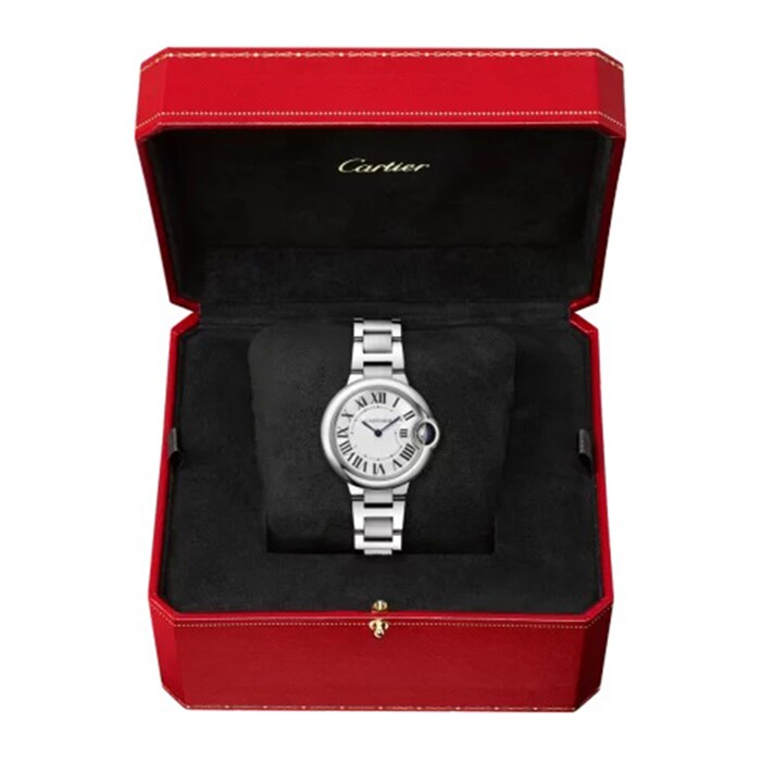 Cartier Ballen Bleu De Cartier Silver Dial Silver Steel Strap Watch for Women - W6920084