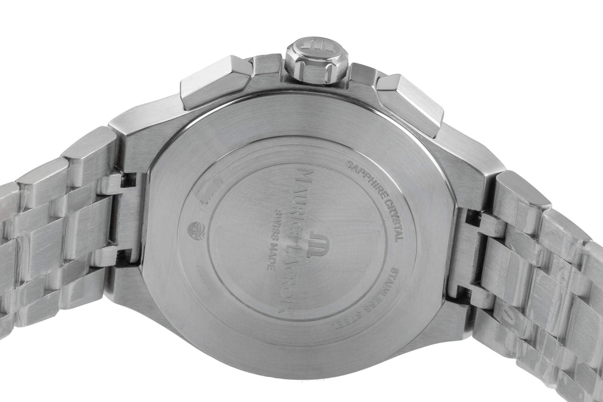Maurice Lacroix Aikon Chronograph Green Dial Silver Steel Strap Watch For Men - AI1018-SS002-630-1