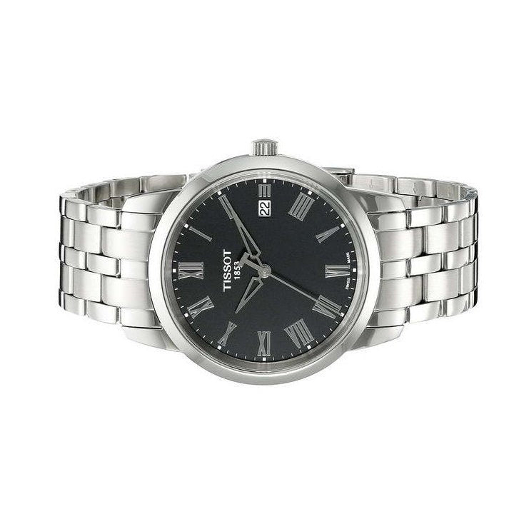 Tissot T Classic Dream Black Dial Silver Steel Strap Watch for Men - T033.410.11.053.01