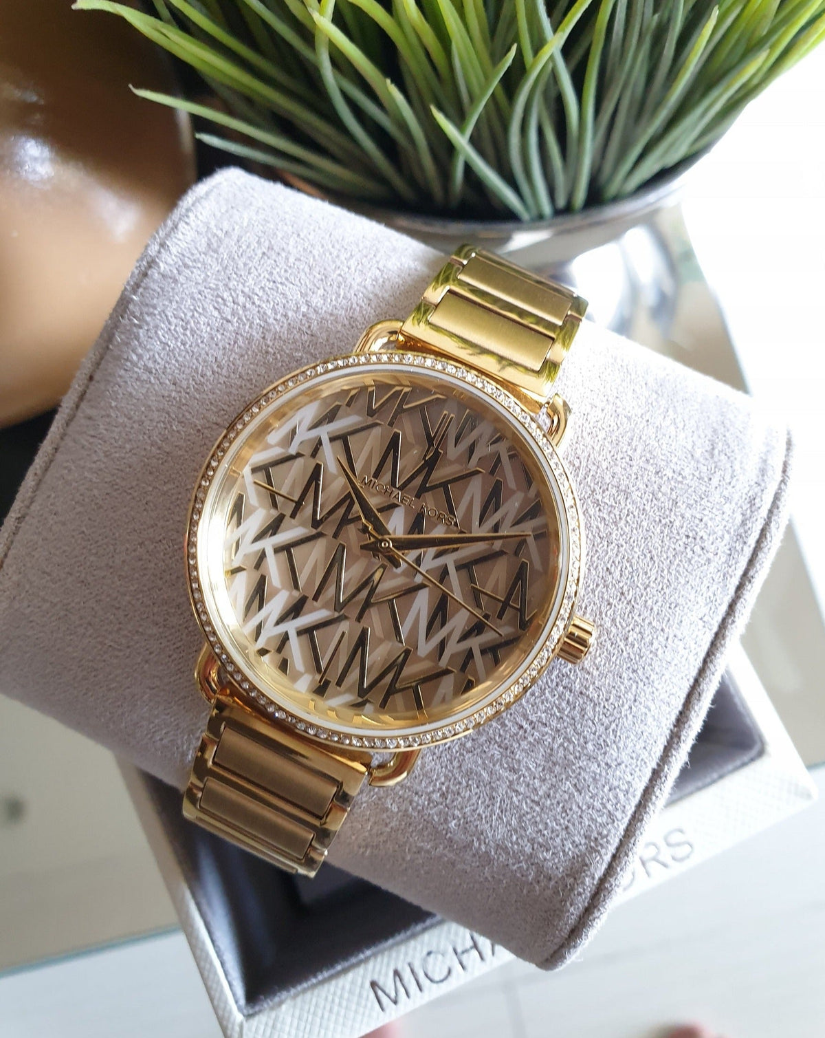 Michael Kors Portia Quartz Gold Dial Gold Steel Strap Watch For Women - MK3886