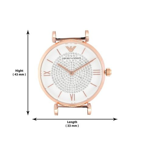 Emporio Armani Gianni T Bar White Dial Two Tone Steel Strap Watch For Women - AR1926