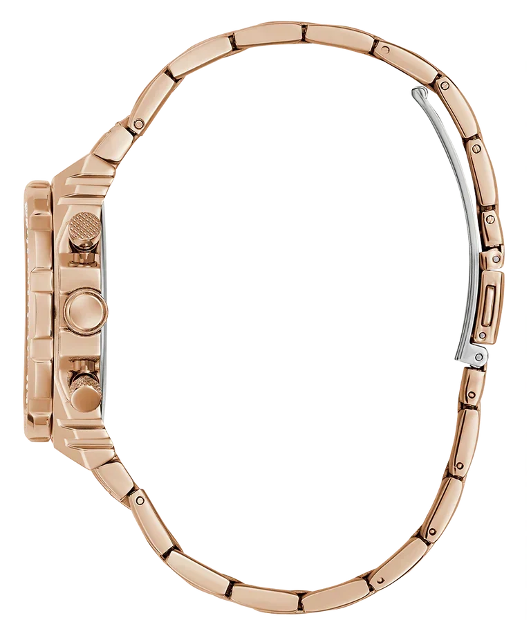 Guess Fusion Chronograph Rose Gold Dial Rose Gold Steel Strap Watch for Women - GW0552L3