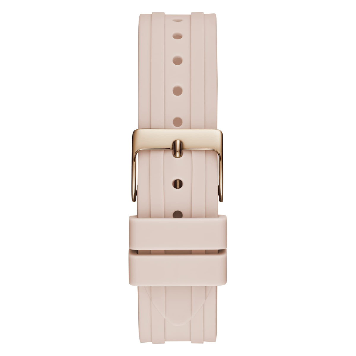 Guess Heiress Diamonds Rose Gold Dial Pink Rubber Strap Watch for Women - GW0407L3
