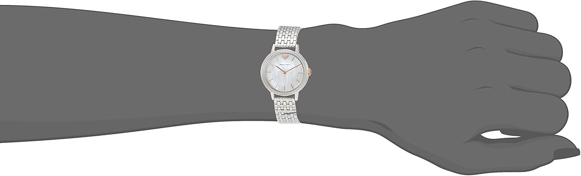 Emporio Armani Interchangeable Mother of Pearl Dial Silver Steel Strap Watch For Women - AR80020