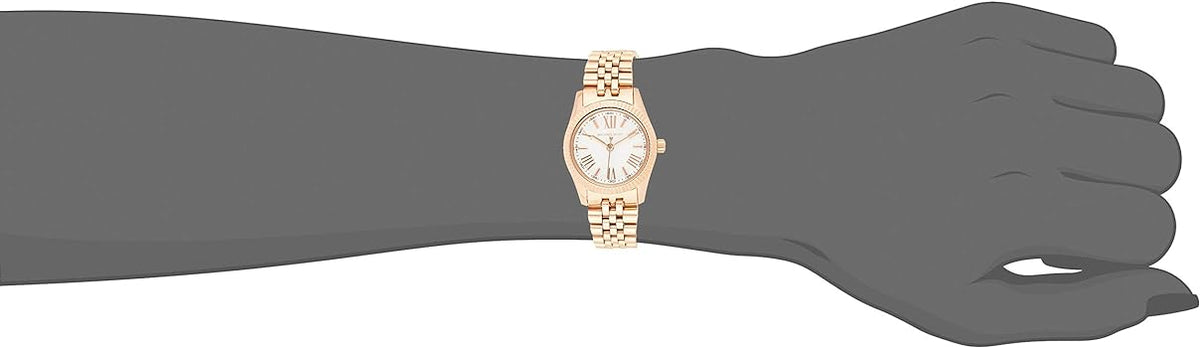 Michael Kors Lexington Quartz White Dial Rose Gold Steel Strap Watch For Women - MK3230