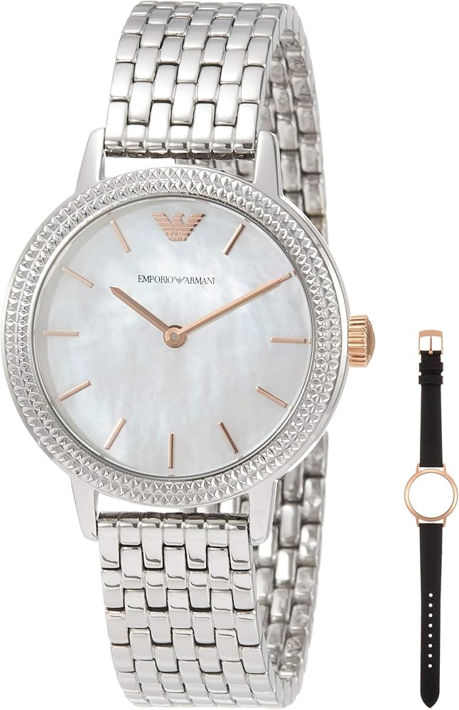 Emporio Armani Interchangeable Mother of Pearl Dial Silver Steel Strap Watch For Women - AR80020