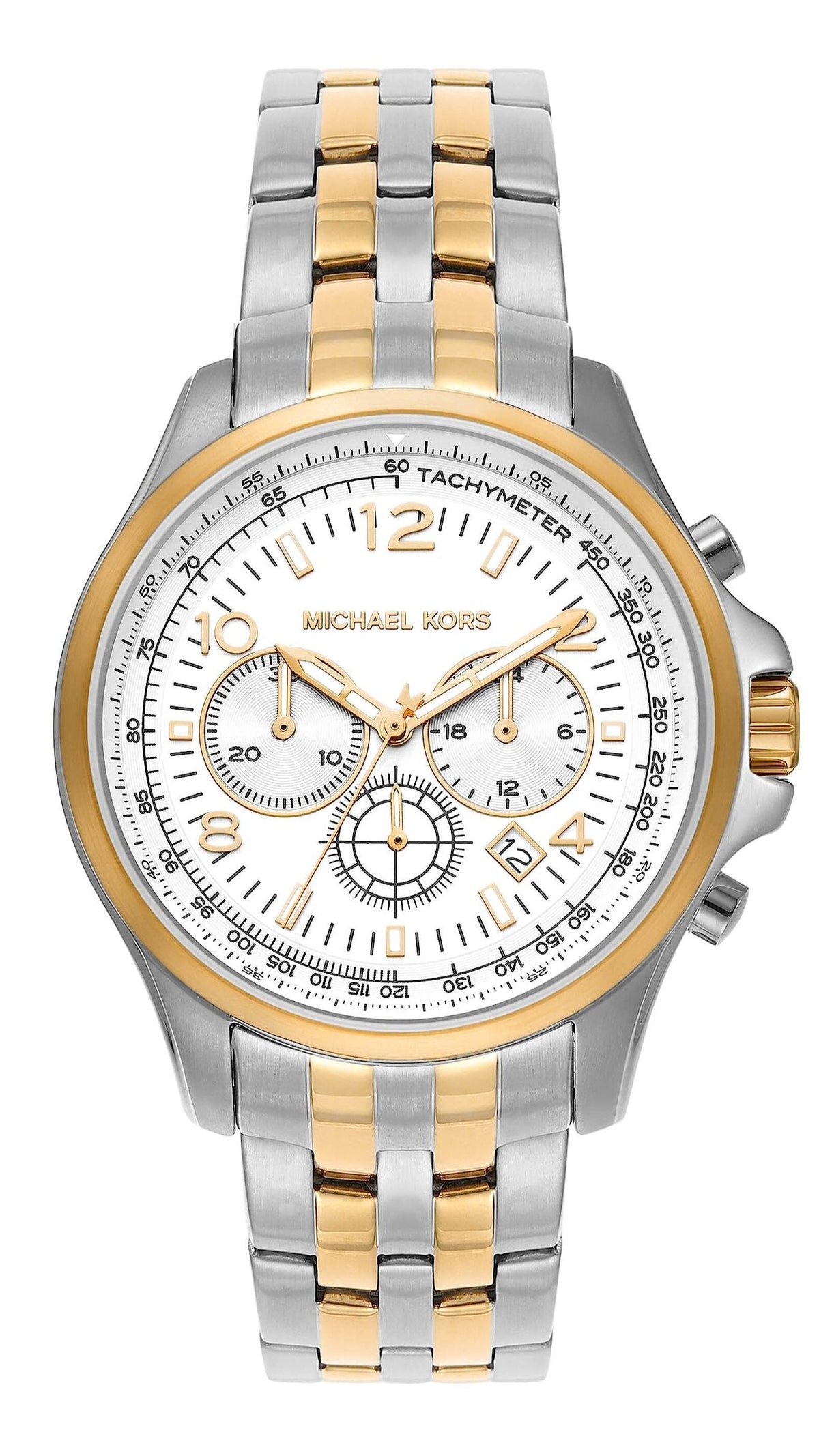  Shop Authentic Michael Kors Pilot Multifunction Chronograph White Dial Two Tone Steel Strap Watch for Men - MK9126 - Luxxuri