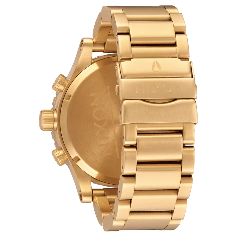 Nixon 51-30 Chrono Blue Dial Gold Steel Strap Watch for Men - A083-2735