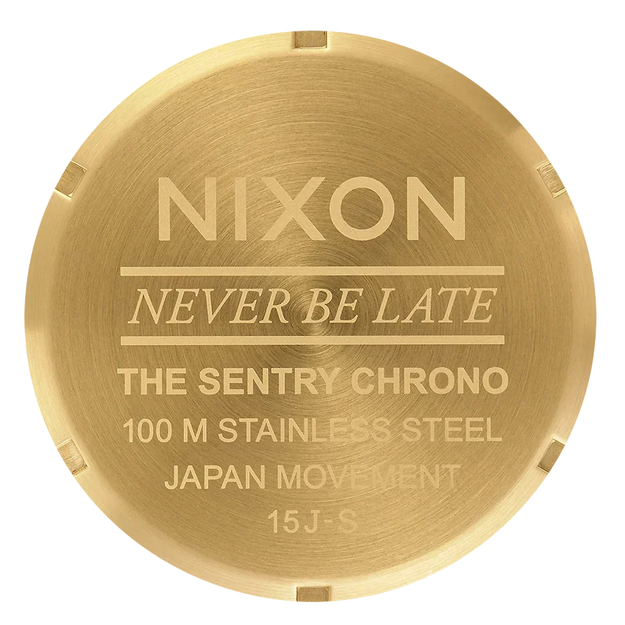 Nixon Sentry Chrono Blue Dial Gold Steel Strap Watch for Men - A386-1922