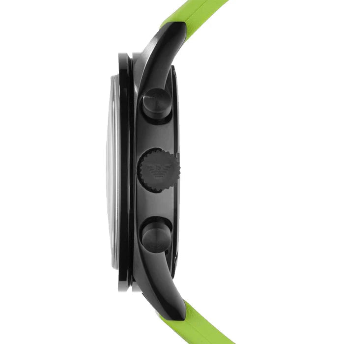 Emporio Armani Sports Analog Black Dial Green Rubber Strap Watch For Men - AR6115