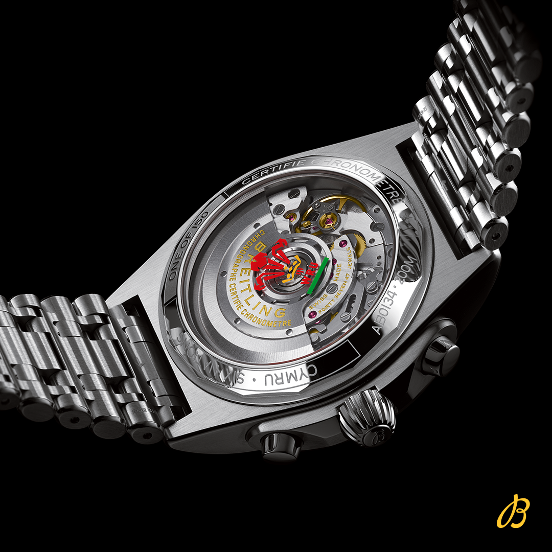 Breitling Chronomat B01 42 Six Nations Wales Red Dial Silver Steel Strap Watch for Men - AB0134A61K1A1