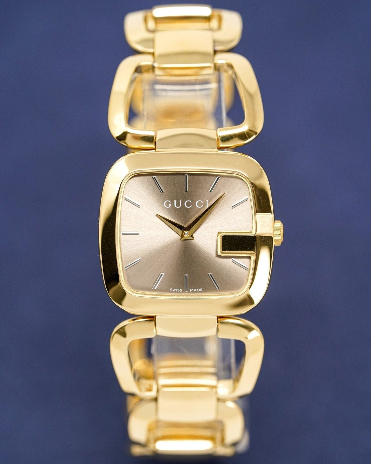 Gucci G Gucci Brown Dial Rose Gold Steel Strap Watch For Women - YA125408