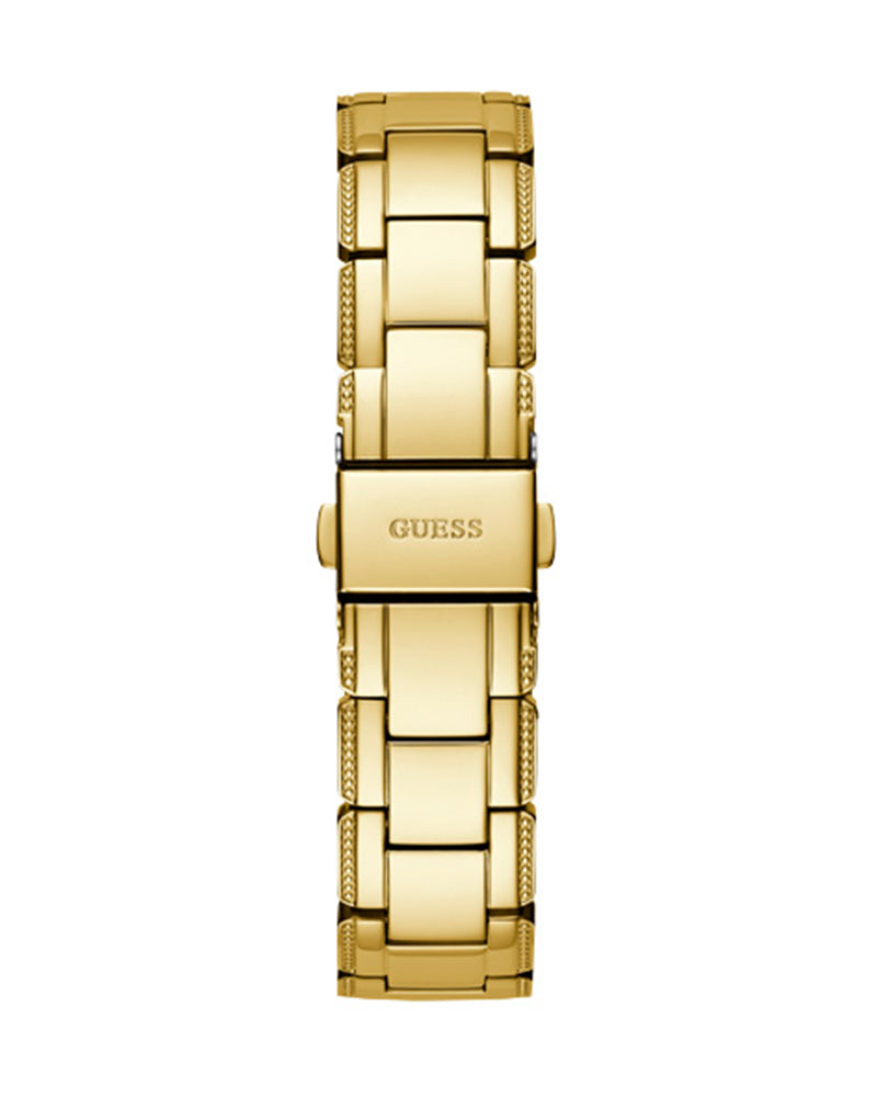 Guess Crystal Clear Analog Gold Dial Gold Steel Strap Watch for Women - GW0470L2