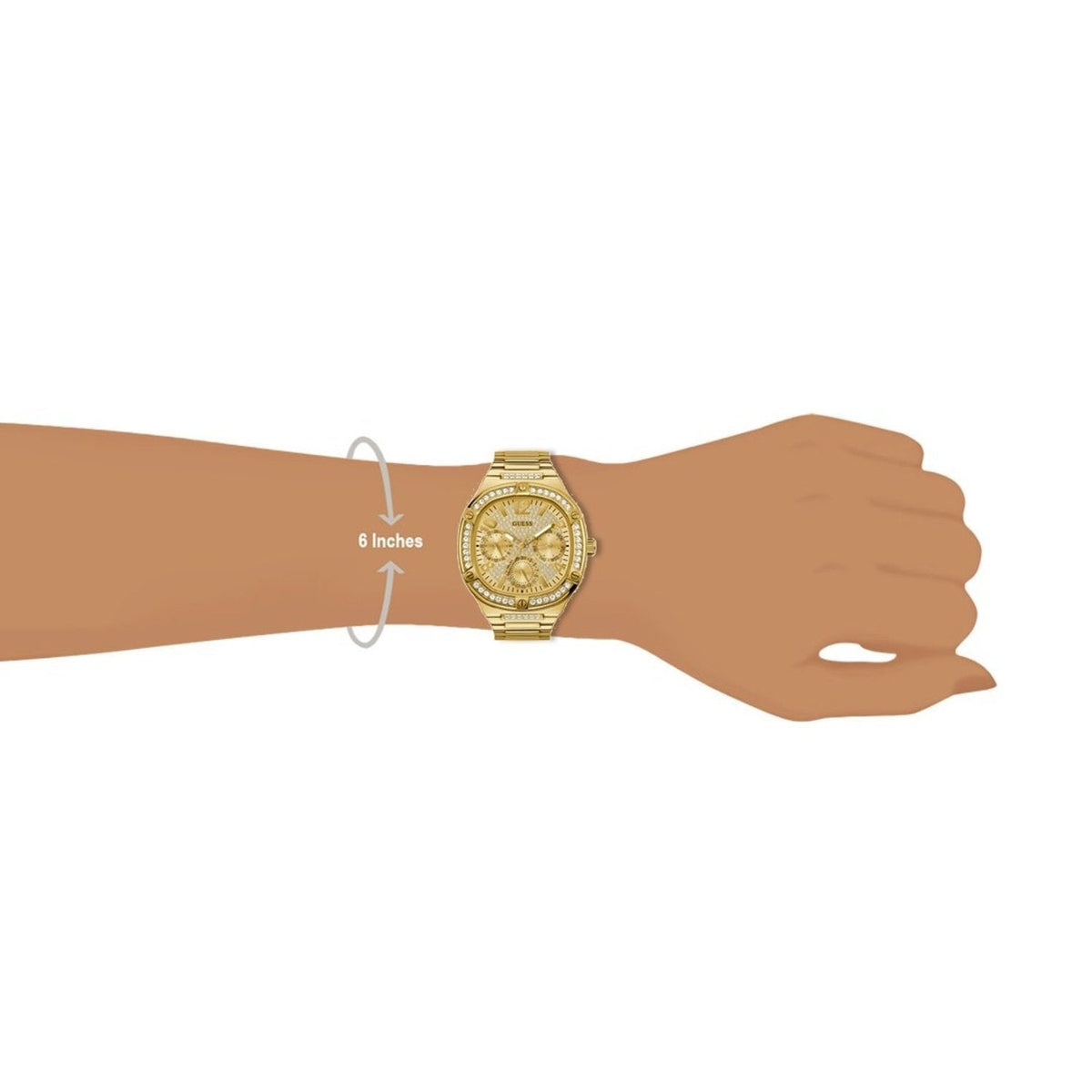 Guess Duchess Quartz Gold Dial Gold Steel Strap Watch For Women - GW0558L2