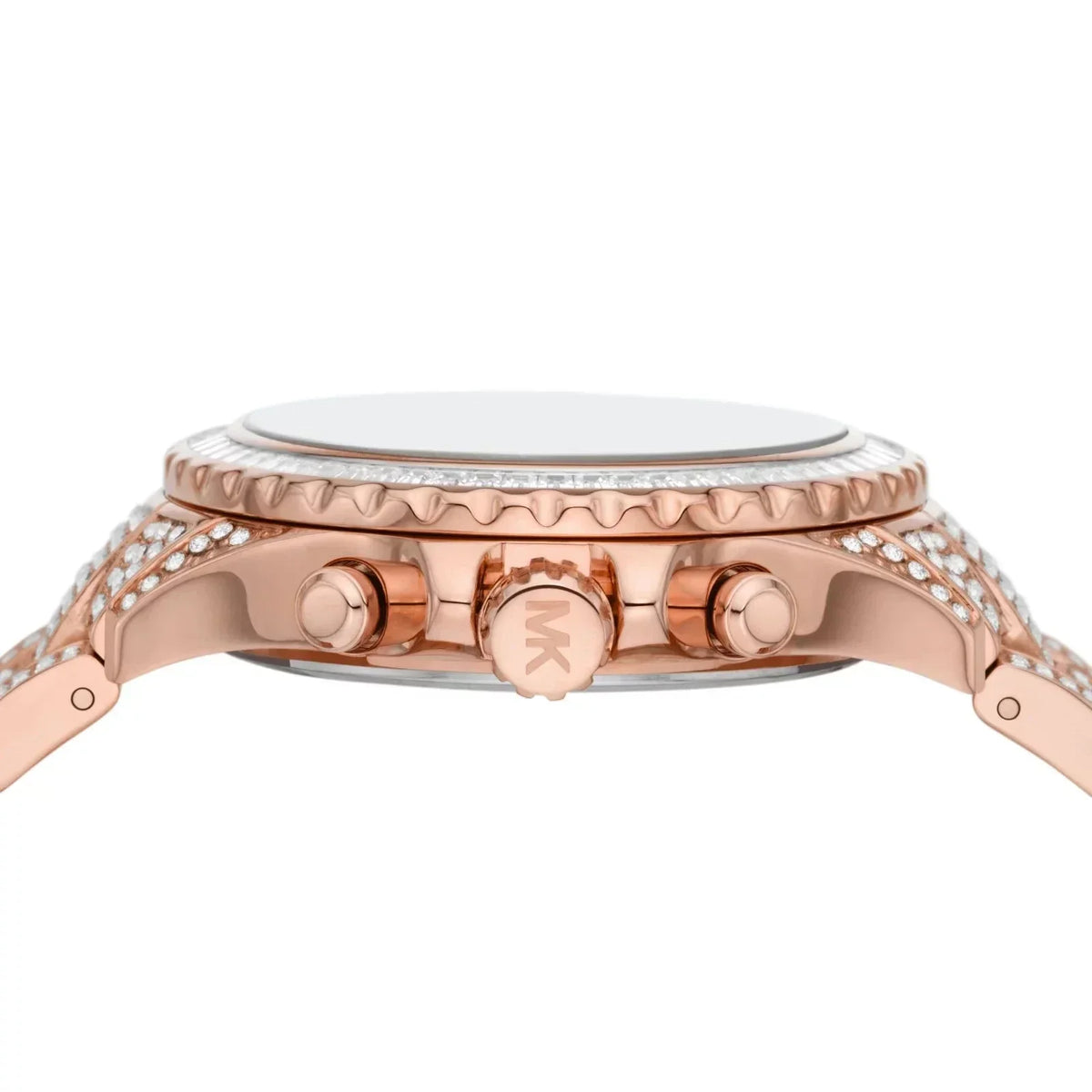 Michael Kors Everest Chronograph Crystals Rose Gold Dial Rose Gold Steel Strap Watch For Women - MK7235
