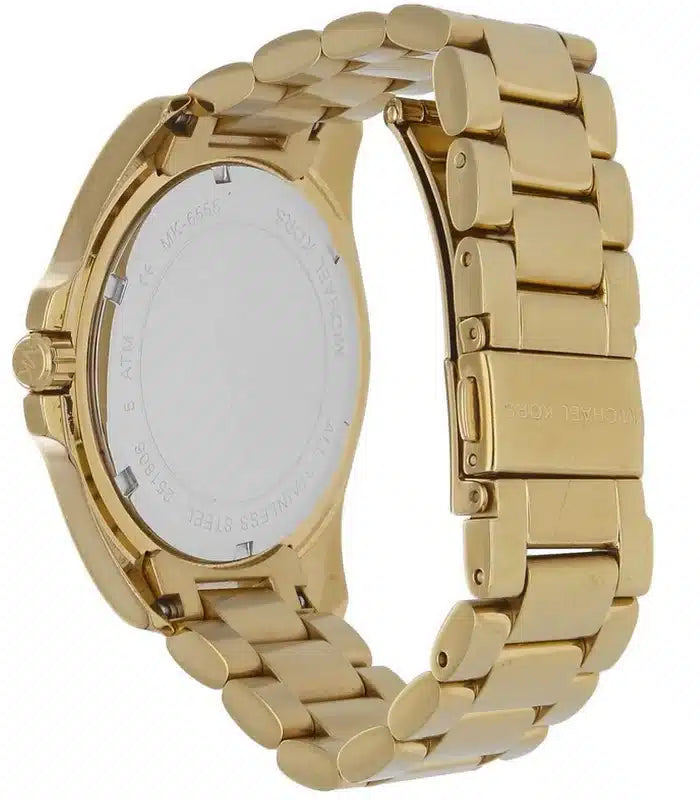Michael Kors Bradshaw Quartz Gold Dial Gold Steel Strap Watch For Women - MK6555