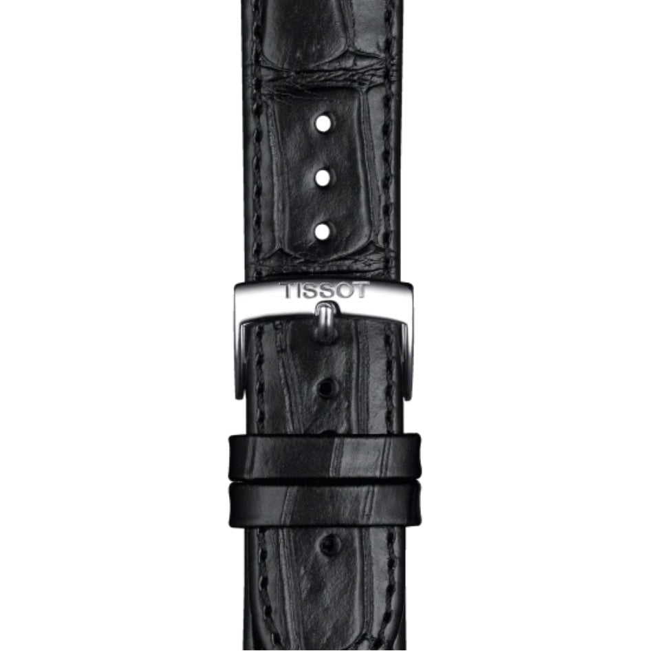 Tissot Carson Premium Chronograph Black Dial Black Leather Strap Watch For Men - T122.417.16.051.00
