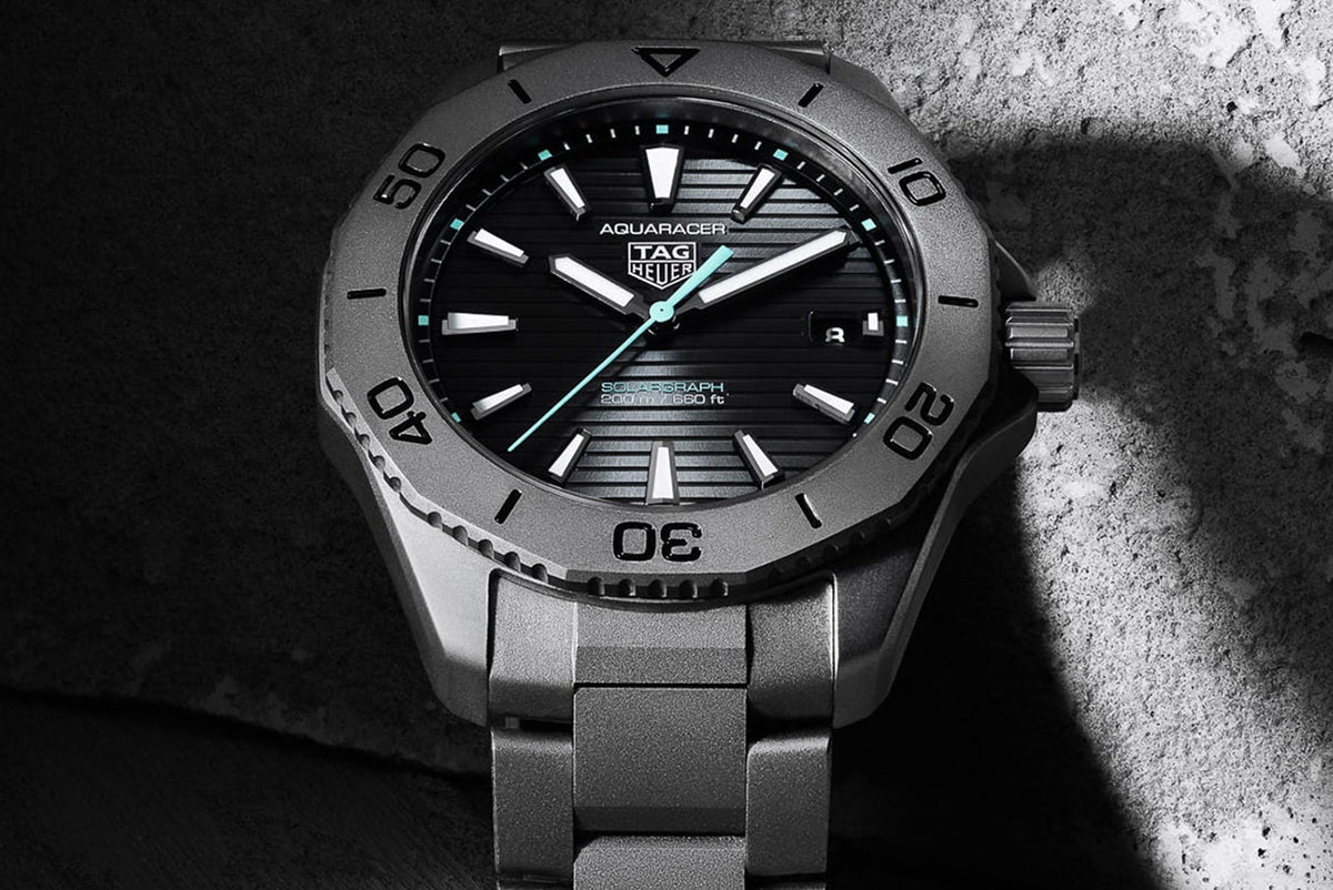 Tag Heuer Aquaracer Professional 200 Solargraph Quartz Black Dial Silver Steel Strap Watch for Men - WBP1180.BF0000