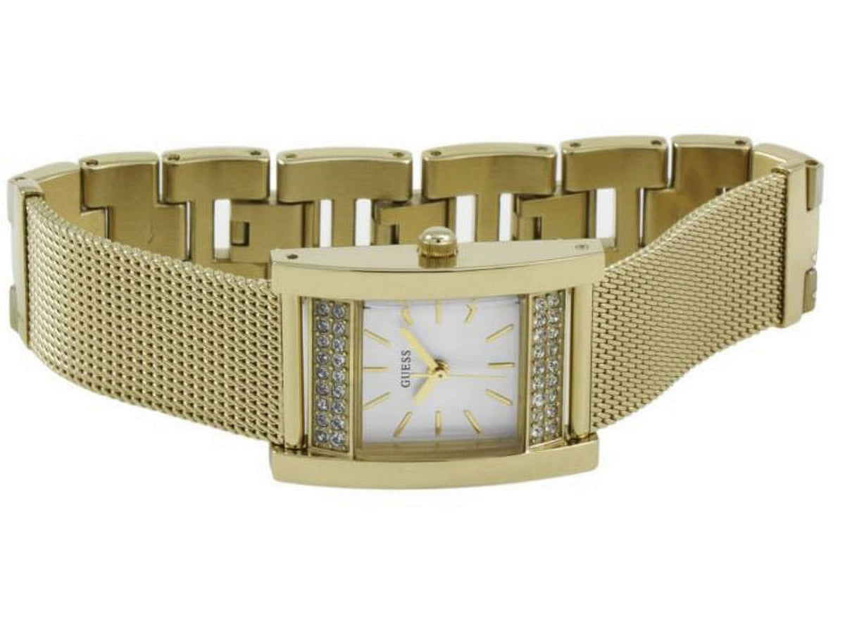 Guess Nouveau Diamonds Gold Dial Gold Mesh Bracelet Watch for Women - W0127L2