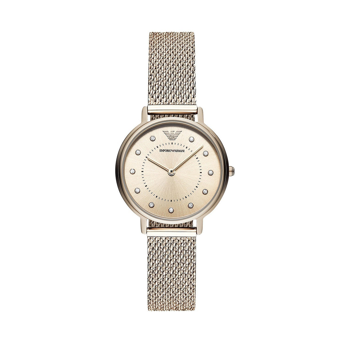 Emporio Armani Kappa Pink Dial Pink Mesh Bracelet Watch For Women - AR11129