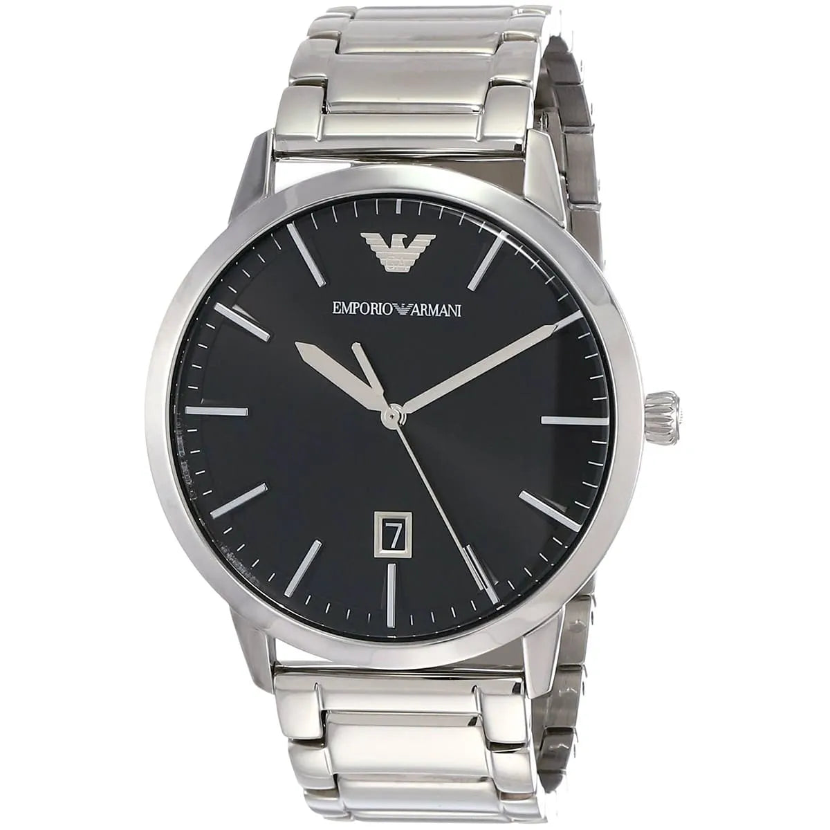 Emporio Armani Ruggero Black Dial Silver Steel Strap Watch for Men - AR11310