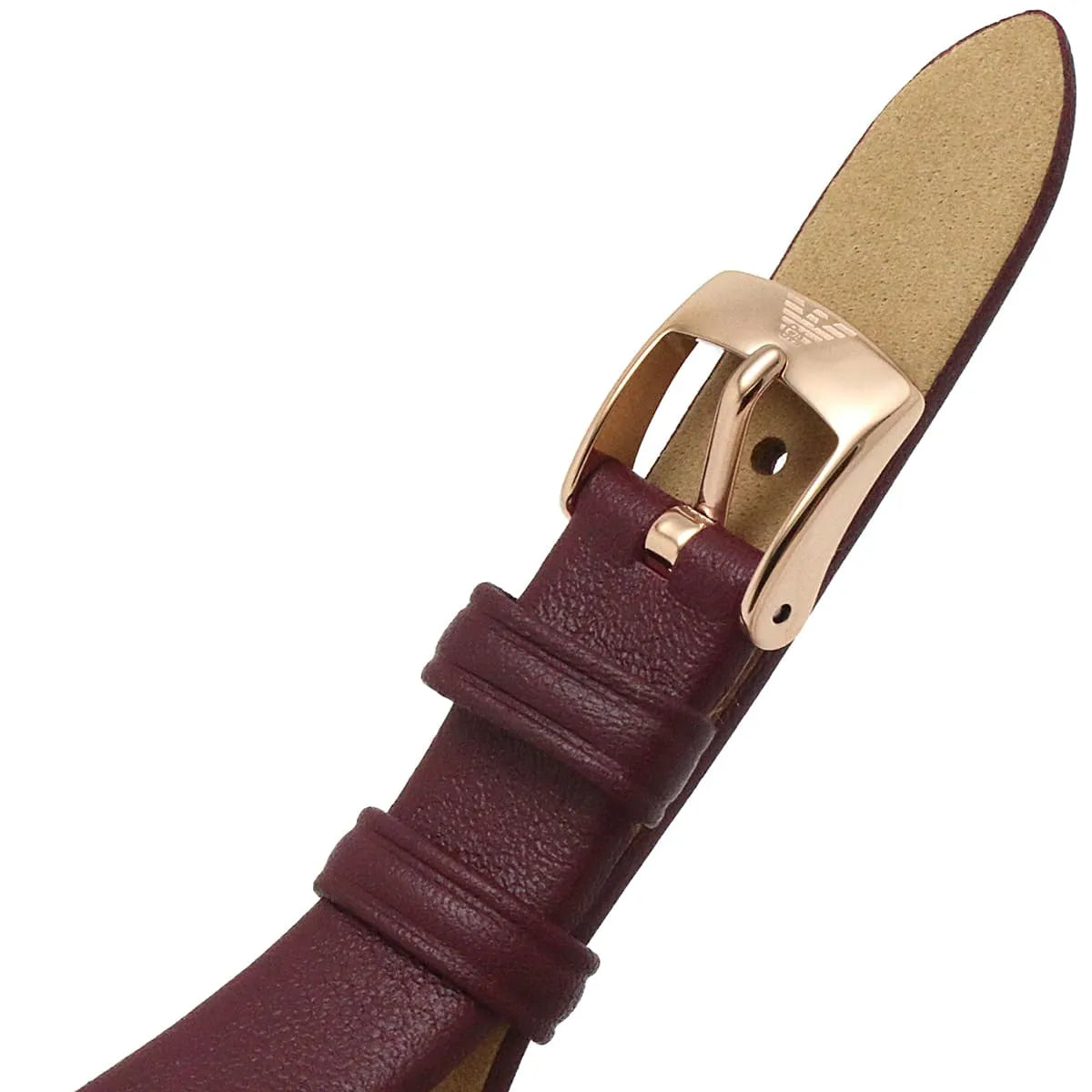 Emporio Armani Gianni T Bar Crystals Purple Dial Purple Leather Strap Watch for Women - AR11487